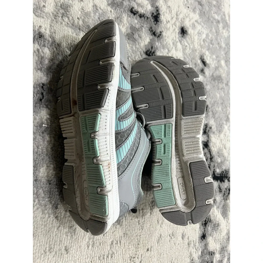 Ryka Womens Grey Teal Mesh Athletic Walking Shoes Sneakers Size 8.5